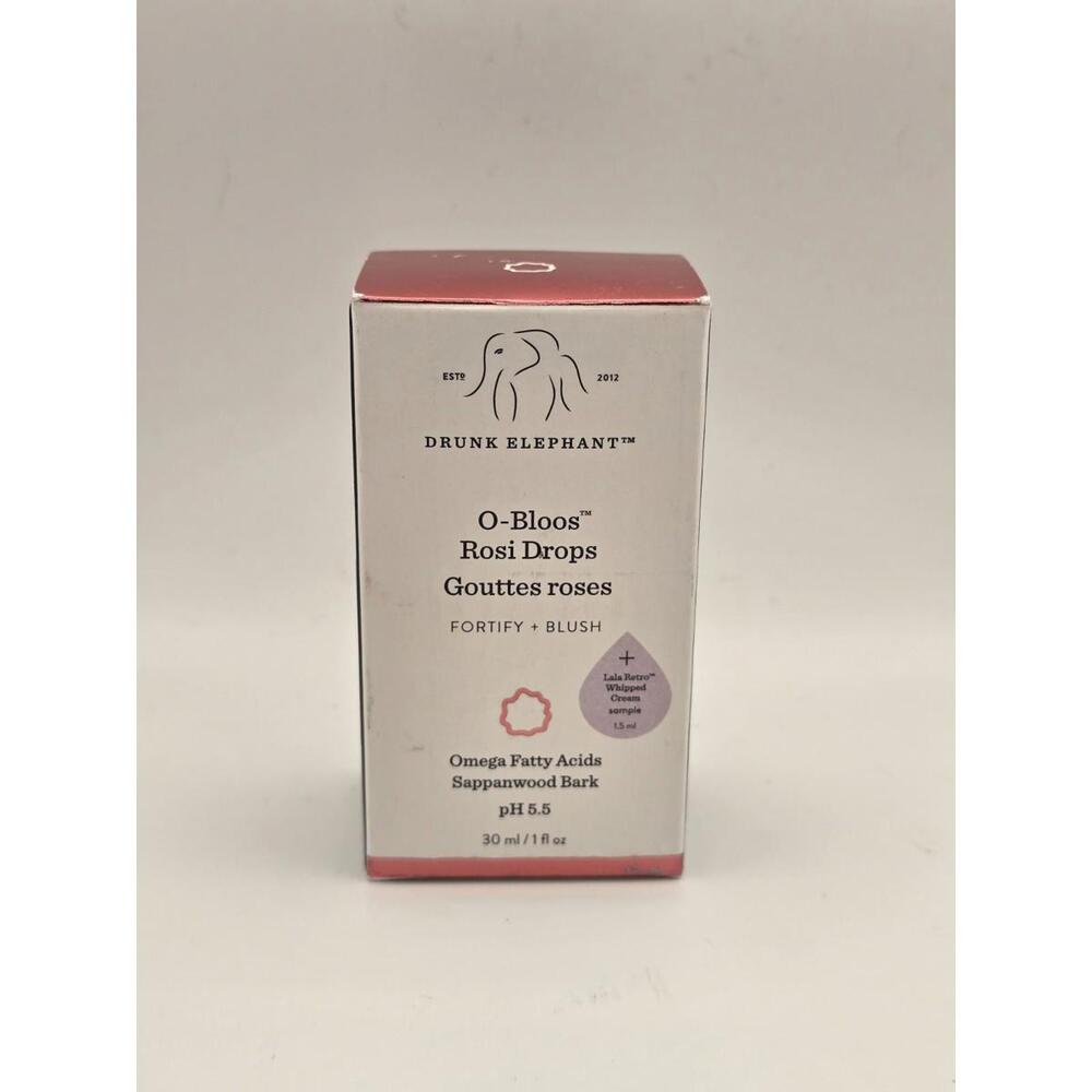 Drunk Elephant O-Bloos Rosi Drops Fortify + Blush w/ Omegas Acids, 1oz / 30ml